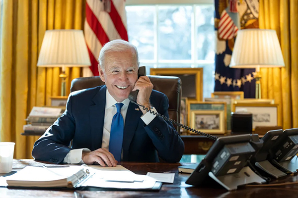 President Joe Biden in the Oval Office